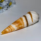 3.7"-6.2" Orange Calcite Ice Cream Cone Carvings Bulk Wholesale