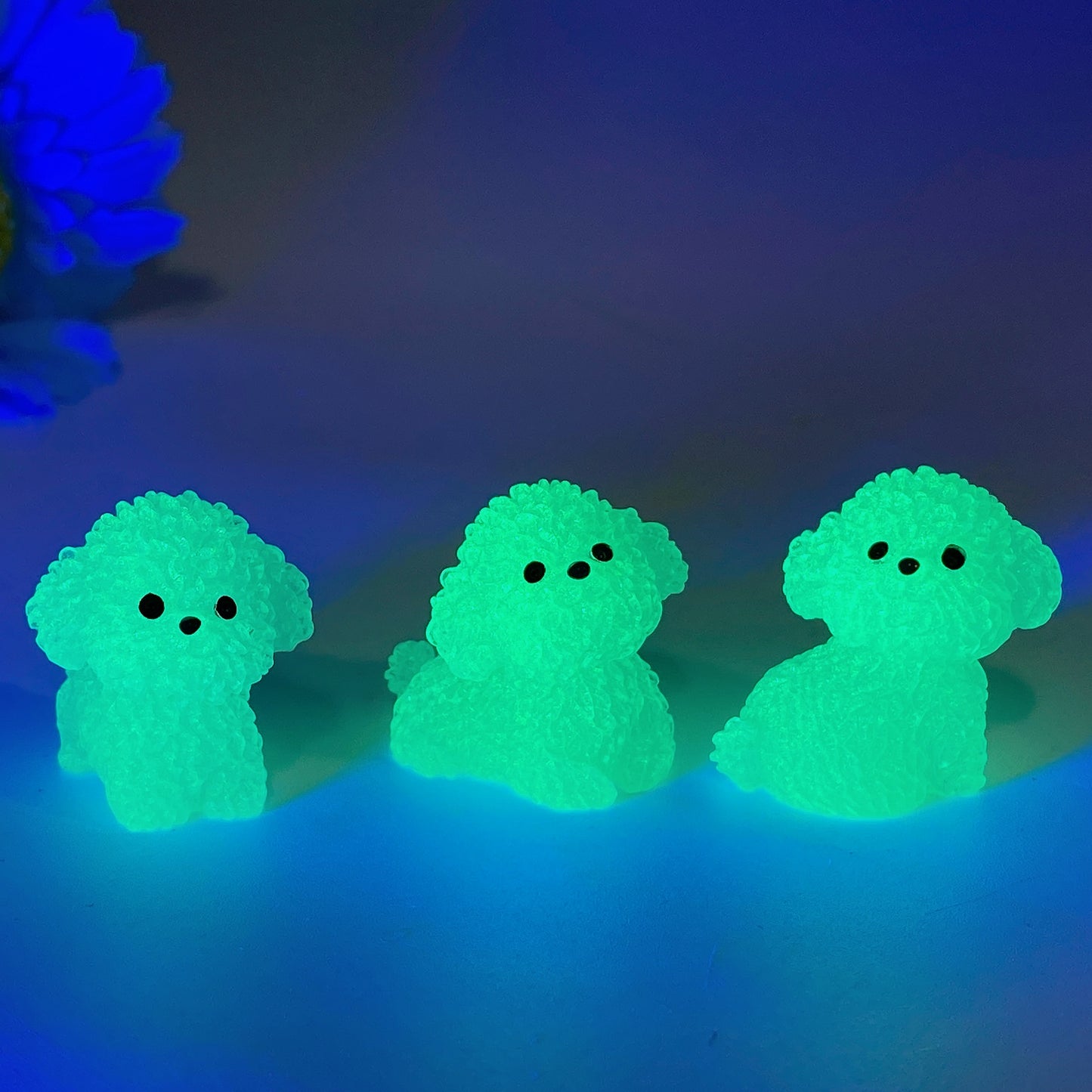 1.1" Mini Luminous Teddy Dog Carvings Bulk Wholesale