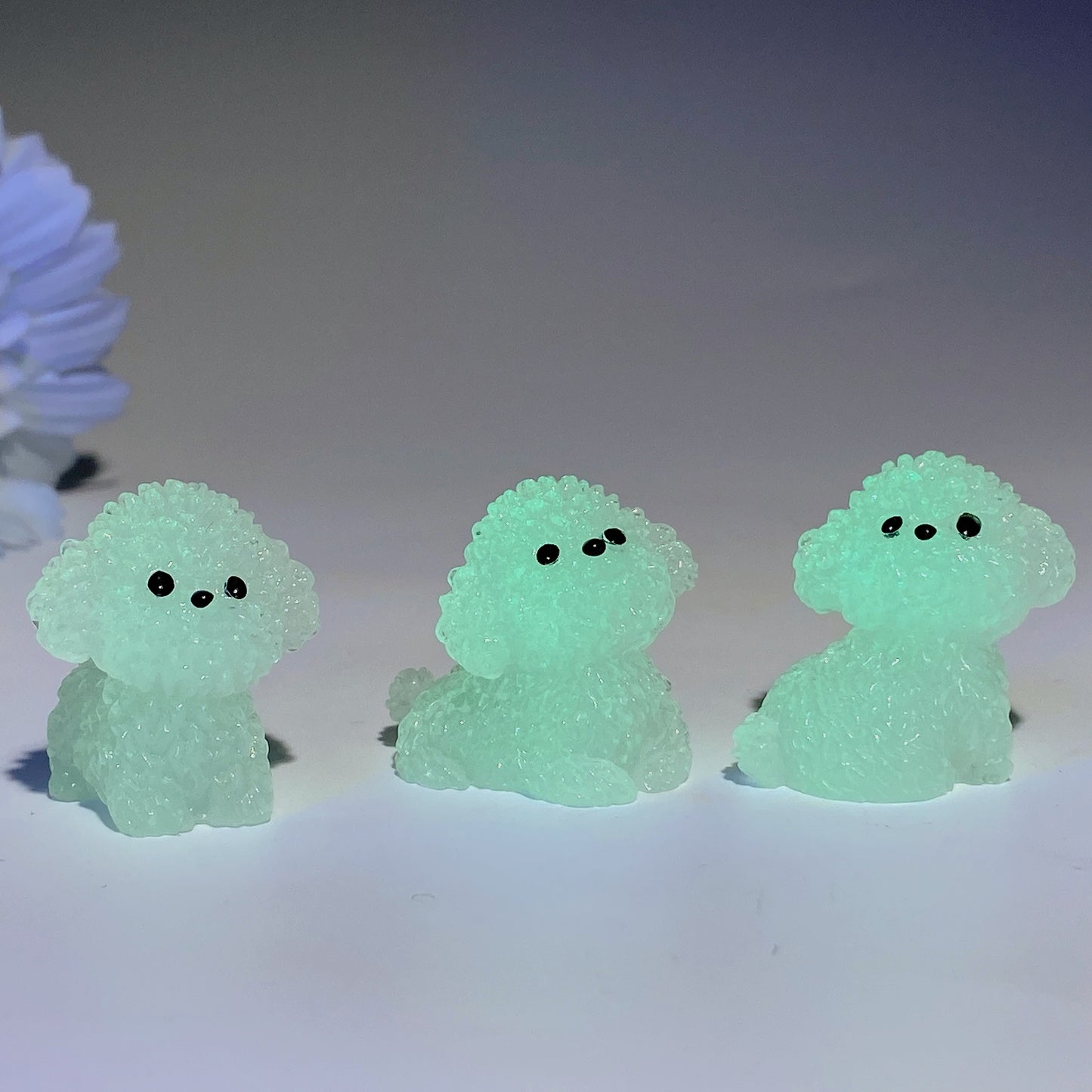 1.1" Mini Luminous Teddy Dog Carvings Bulk Wholesale