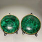 5.1" Natural Malachite Bowl with Golden Rim Crystal Healing Bulk Wholesale