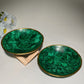 5.1" Natural Malachite Bowl with Golden Rim Bulk Wholesale