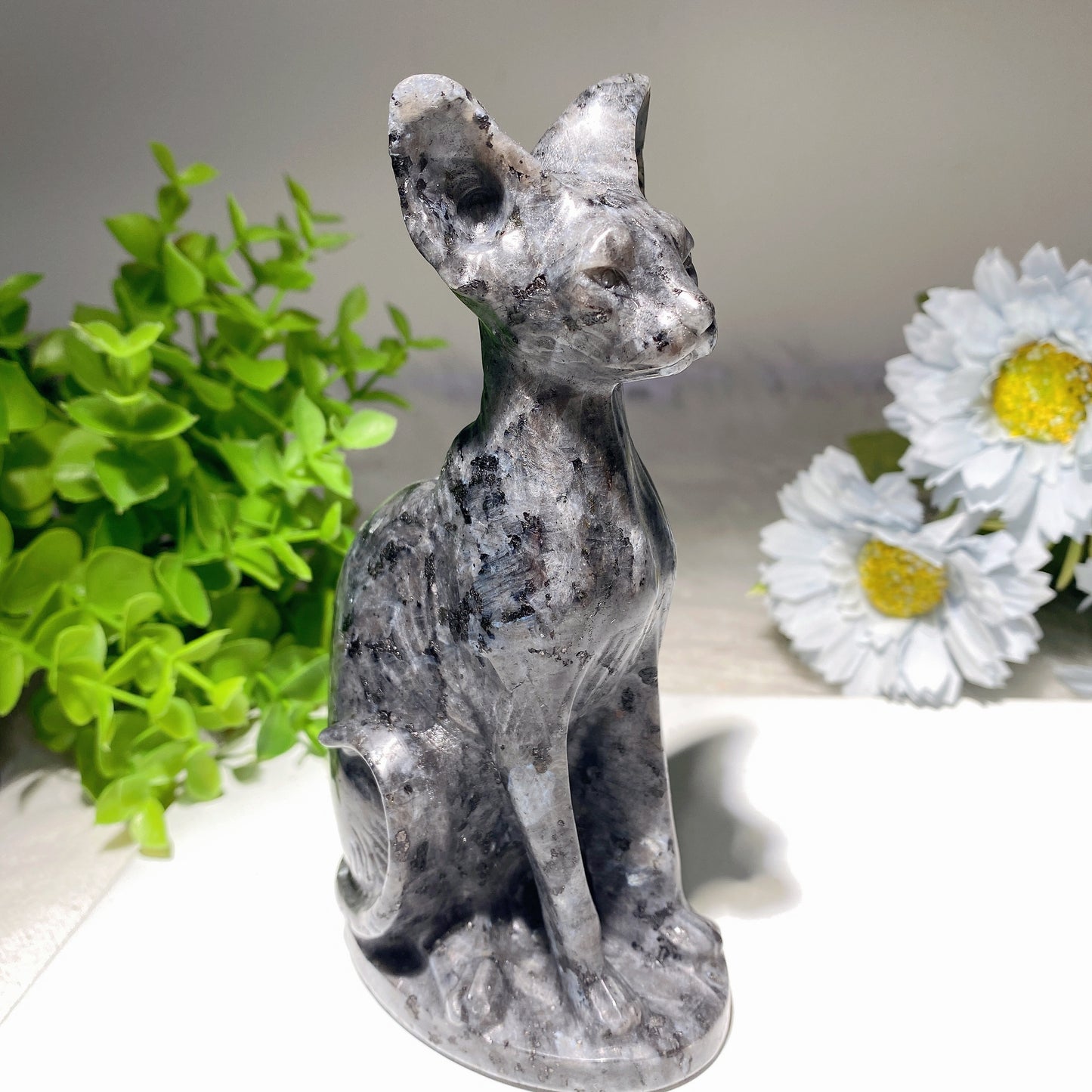 5.9" Mixed Crystal Cat Carvings Bulk Wholesale