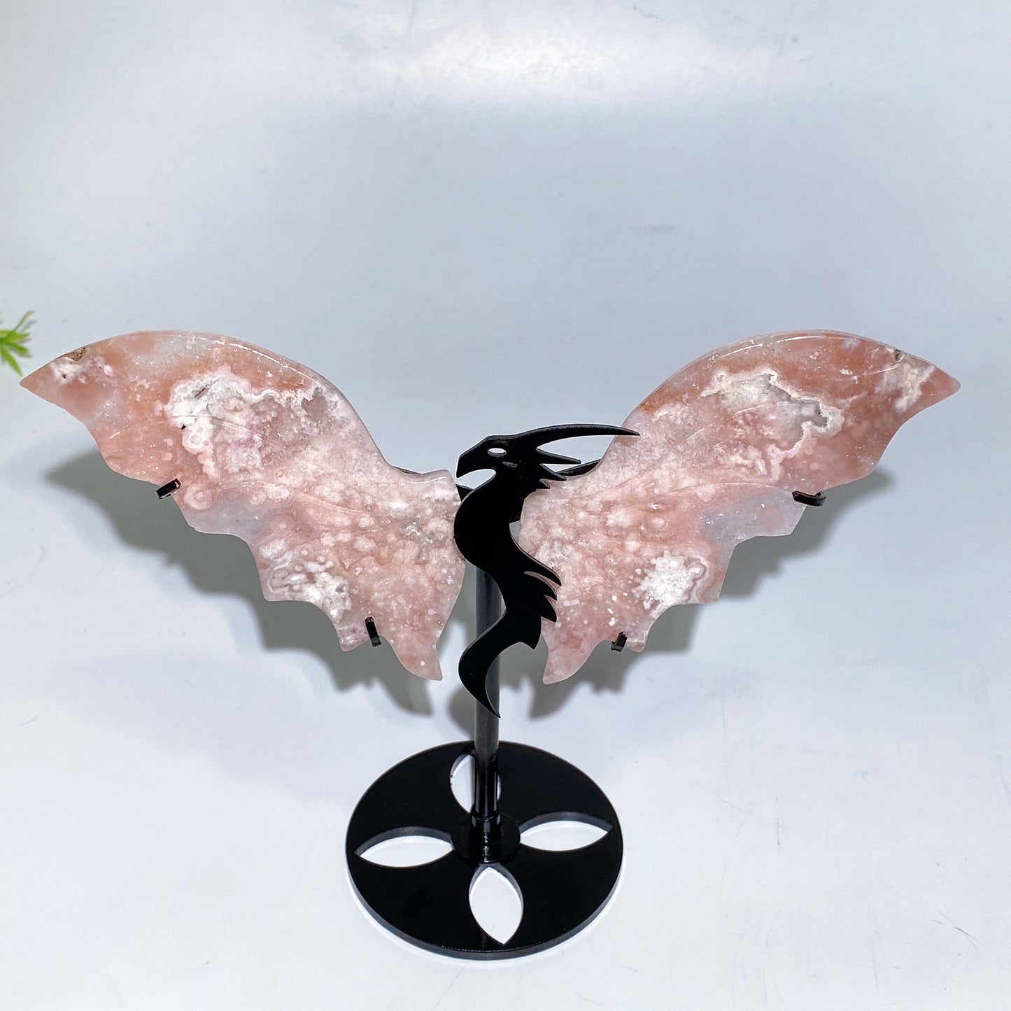 Purple Amethyst Grow with Flower Agate Dragon Wings Carving with Stand Crystal Healing Bulk Wholesale