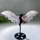 Purple Amethyst Grow with Flower Agate Dragon Wings Carving with Stand Crystal Healing Bulk Wholesale