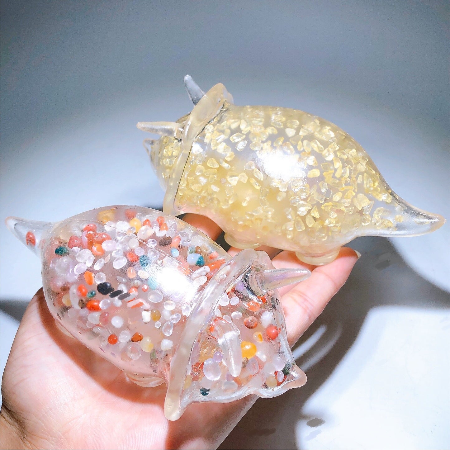 Crystal Chips Infused Squishy Toy Stress Relief Toy Wholesale