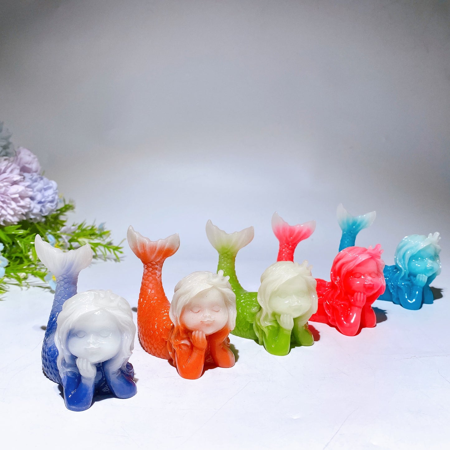 3.3" Luminous Mermaid Carving Crystal Carving Bulk Wholesale