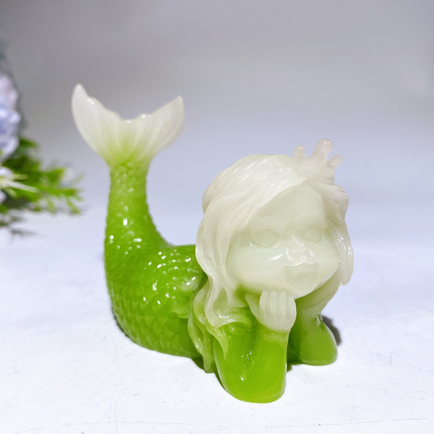 3.3" Luminous Mermaid Carving Crystal Carving Bulk Wholesale