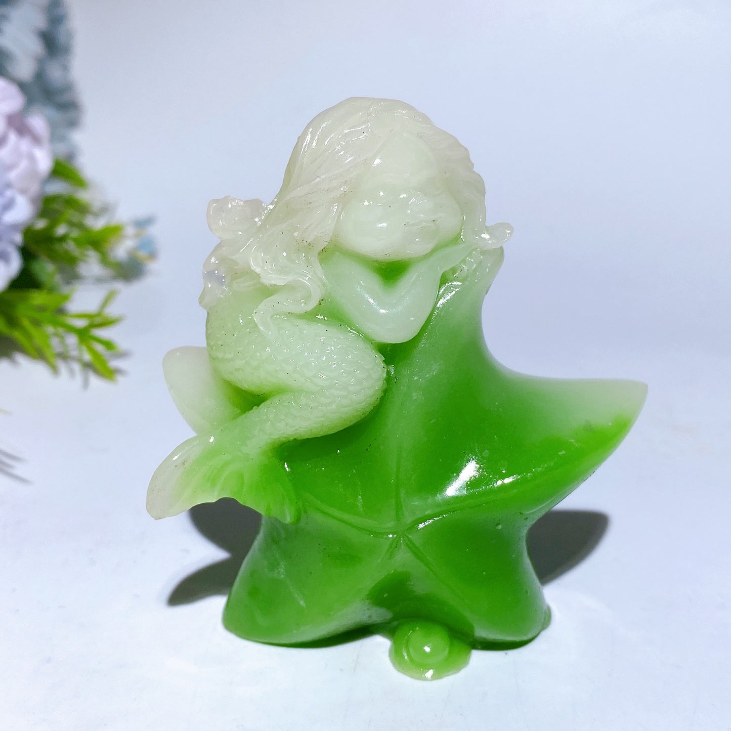 3.3" Luminous Mermaid Carving Crystal Carving Bulk Wholesale