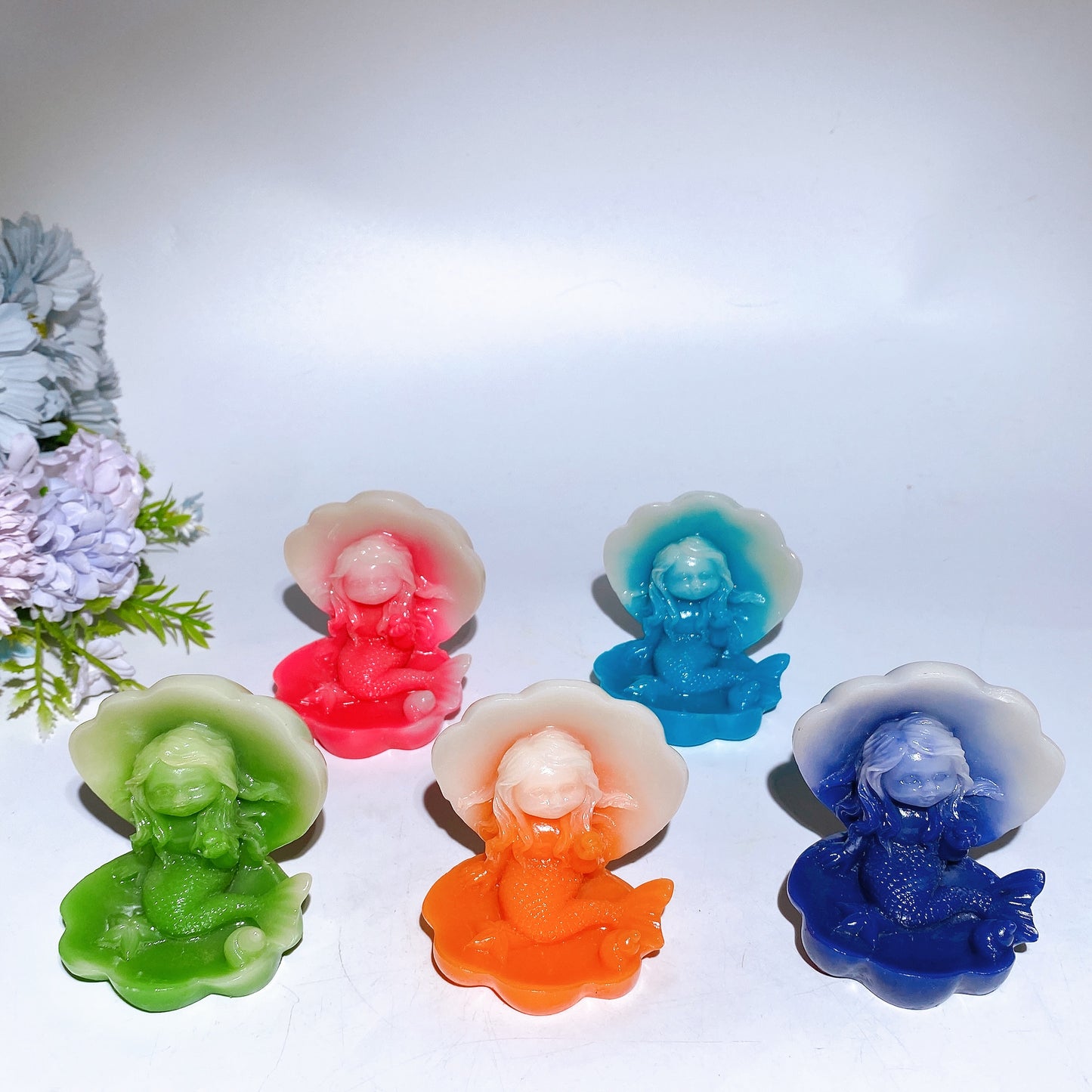 3.3" Luminous Mermaid Carving Crystal Carving Bulk Wholesale
