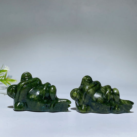 2.4" Serpentine Frog Carving Crystal Healing Bulk Wholesale
