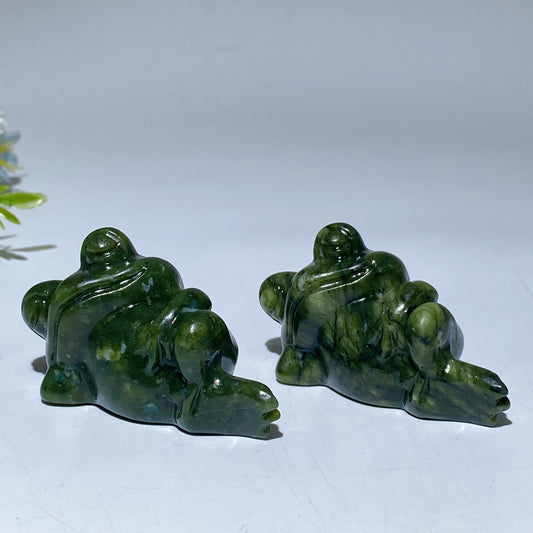 2.4" Serpentine Frog Carving Crystal Healing Bulk Wholesale