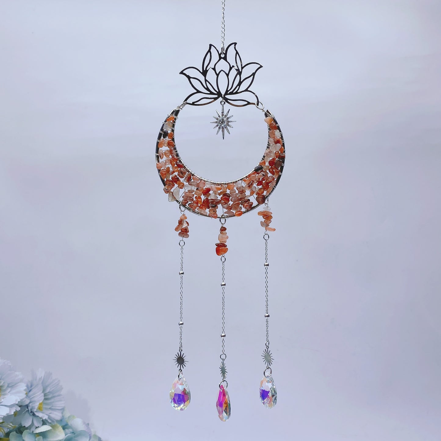 Crystal Chips Suncatcher Hanging Ornament Crystal Healing Bulk Wholesale