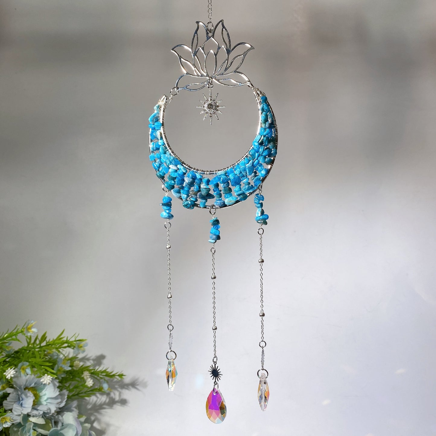 Crystal Chips Suncatcher Hanging Ornament Crystal Healing Bulk Wholesale