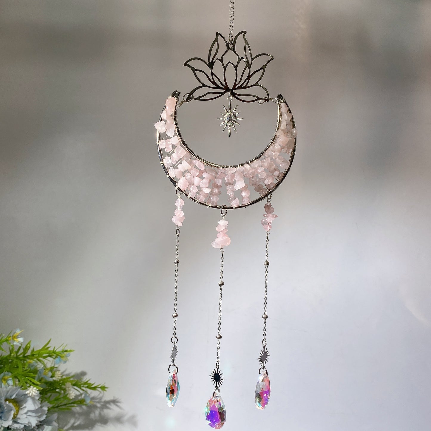 Crystal Chips Suncatcher Hanging Ornament Crystal Healing Bulk Wholesale