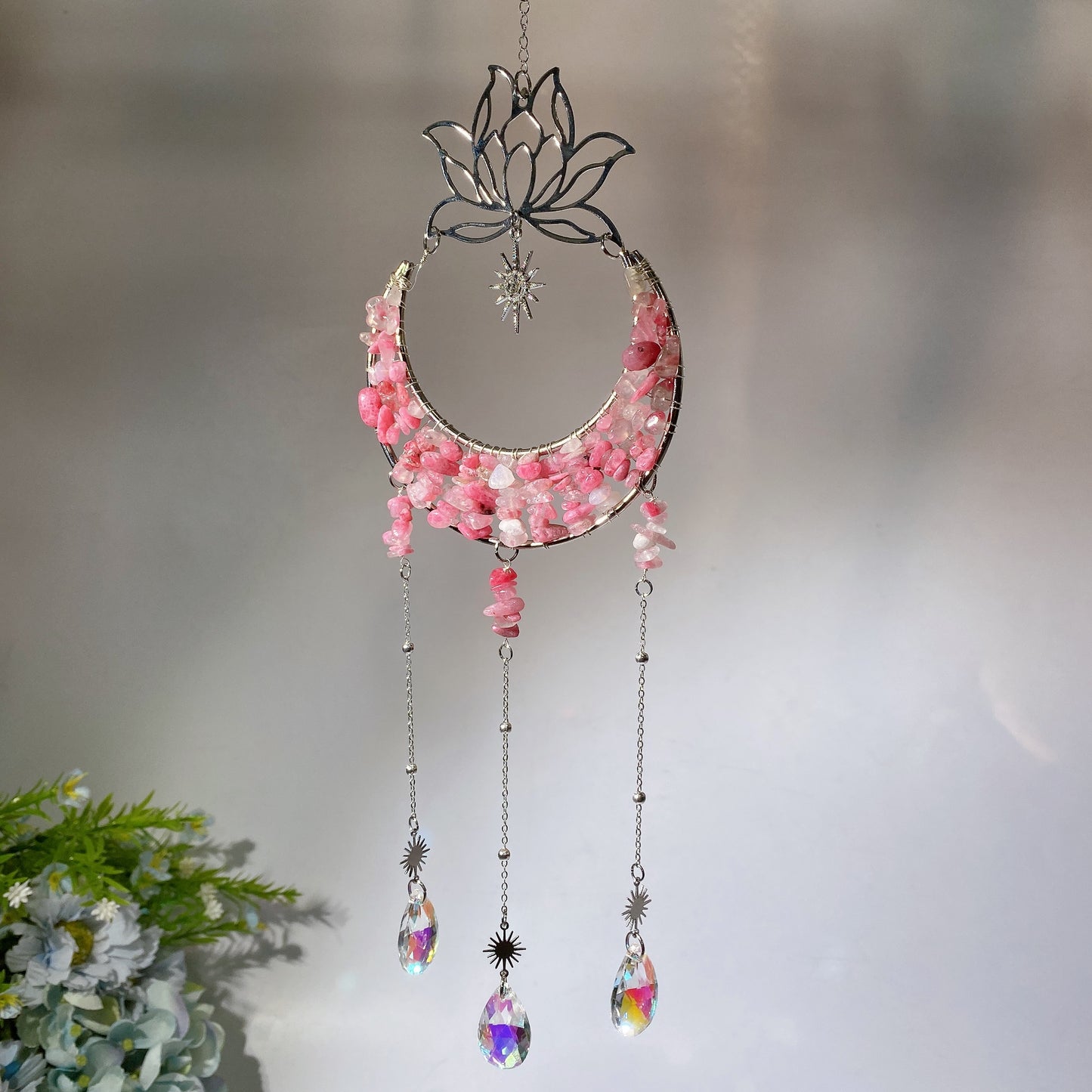 Crystal Chips Suncatcher Hanging Ornament Crystal Healing Bulk Wholesale