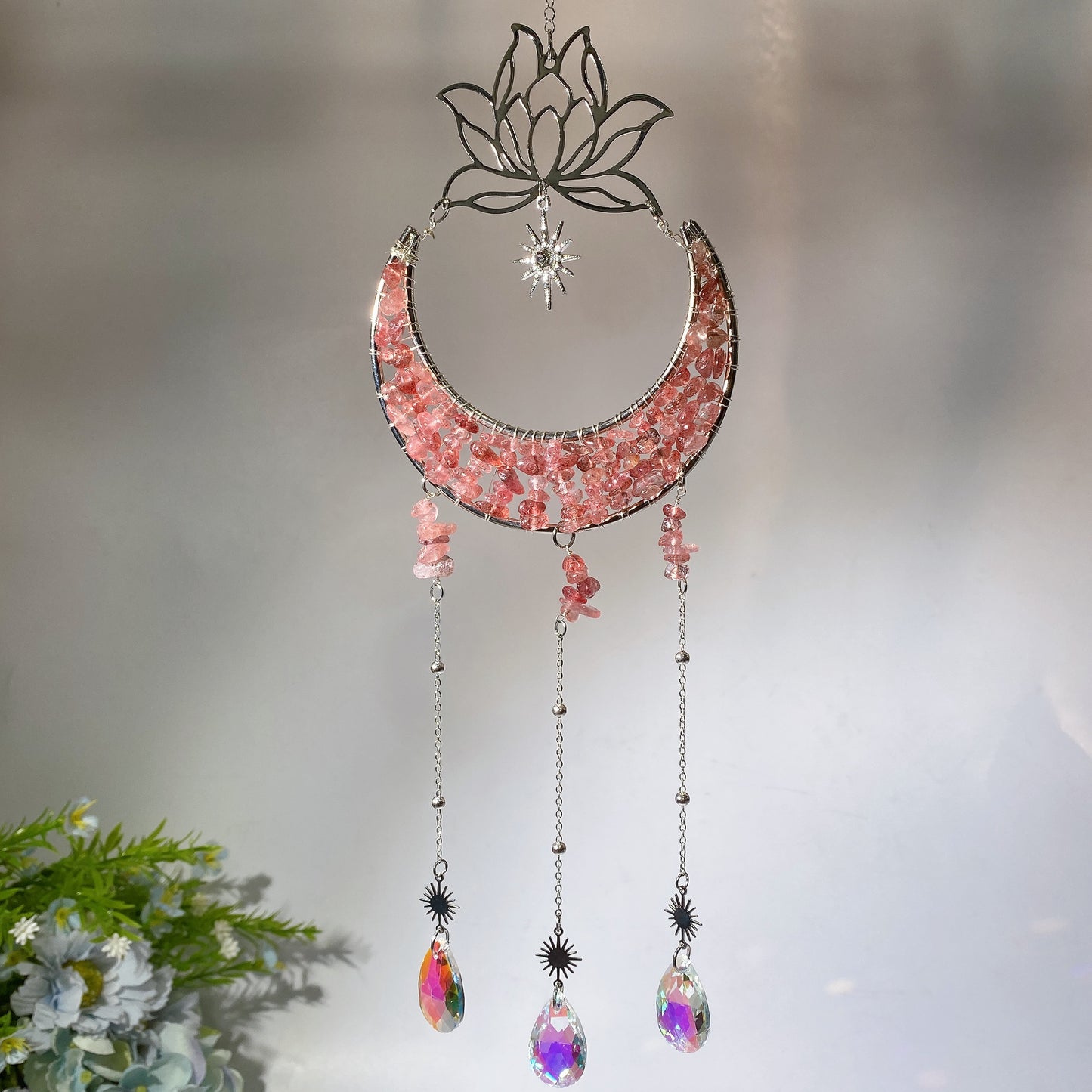 Crystal Chips Suncatcher Hanging Ornament Crystal Healing Bulk Wholesale