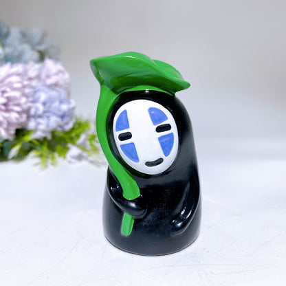 7cm Black Obsidian No-face Carving with Painting Crystal Healing Bulk Wholesale