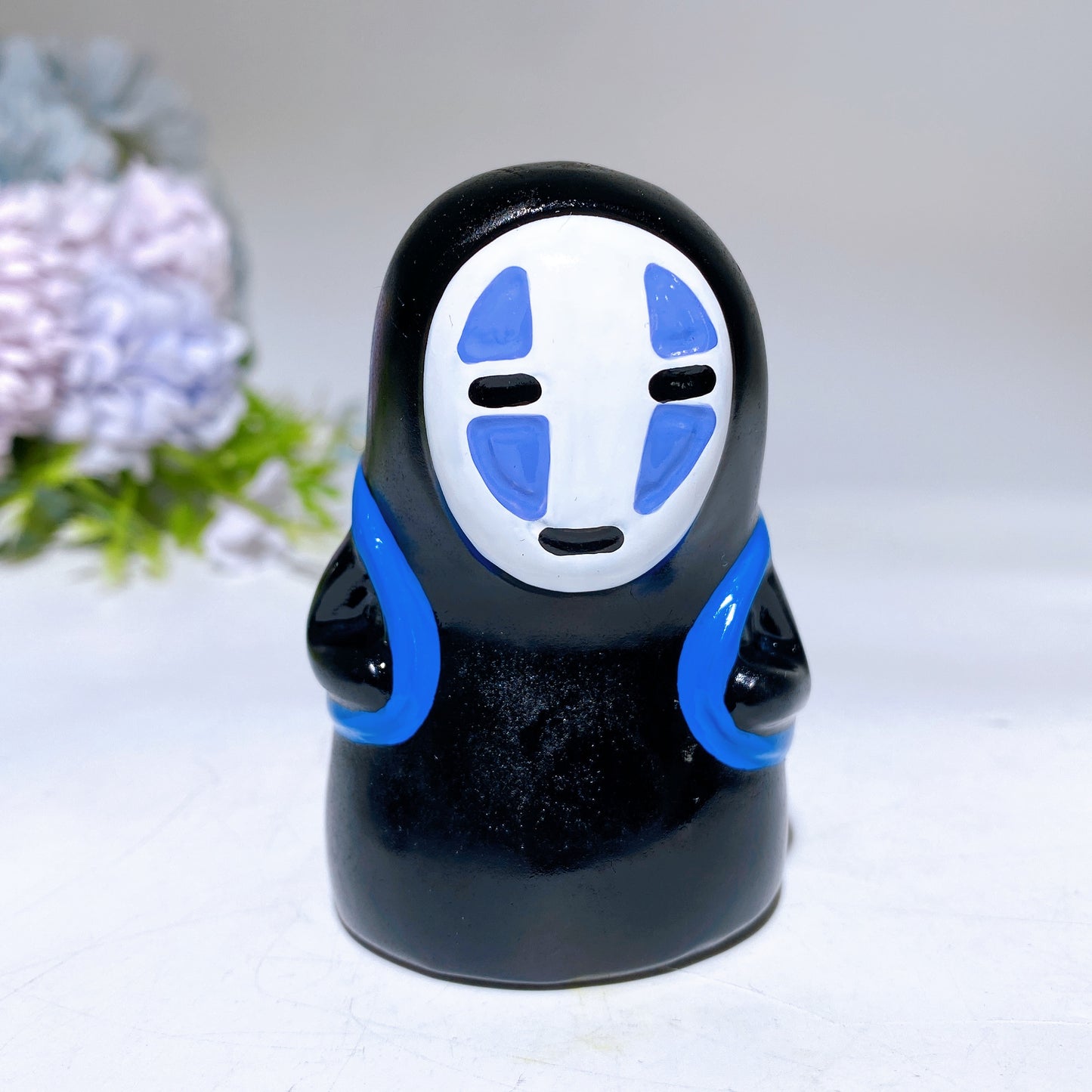 7cm Black Obsidian No-face Carving with Painting Crystal Healing Bulk Wholesale