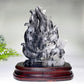 20cm Uninque Black Tourmaline in Quartz Nine-tails Fox Carving Crystal Healing Bulk Wholesale