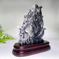 20cm Uninque Black Tourmaline in Quartz Nine-tails Fox Carving Crystal Healing Bulk Wholesale