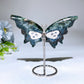 3.7" Seraphinite Butterfly Wings Carving with Stand Crystal Healing Bulk Wholesale
