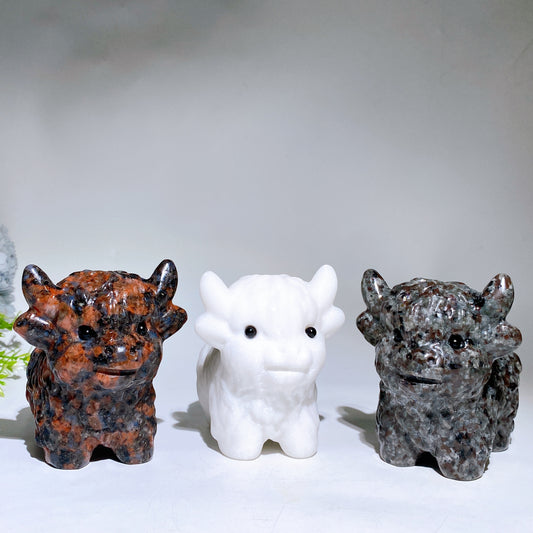 4.5" Crystal Cattle Carving Crystal Healing Bulk Wholesale