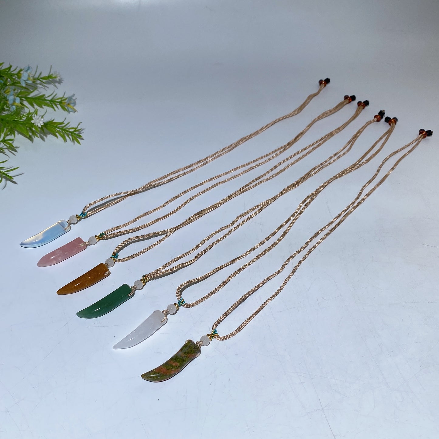 Crystal Wolf Tooth with Cord Necklace Crystal Healing Bulk Wholesale