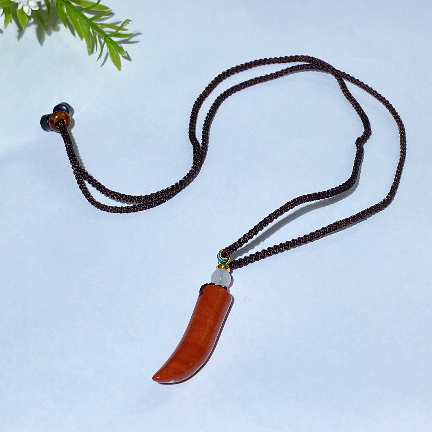 Crystal Wolf Tooth with Cord Necklace Crystal Healing Bulk Wholesale