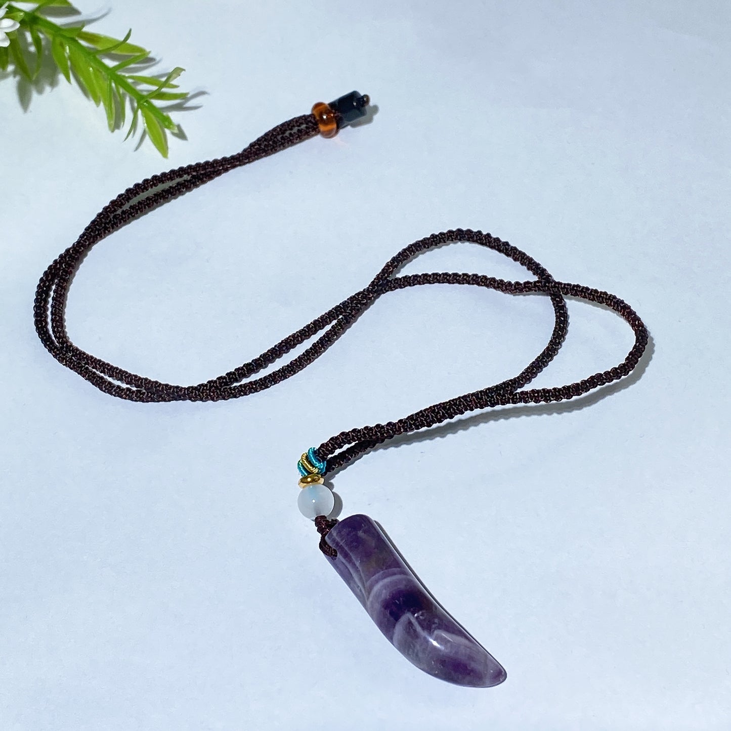 Crystal Wolf Tooth with Cord Necklace Crystal Healing Bulk Wholesale