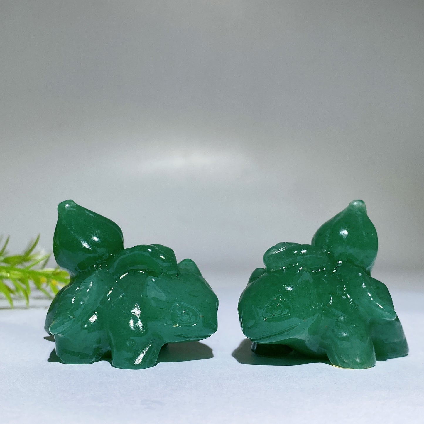 2.1" Green Aventurine Bulbasaur Pokemon Carving Crystal Healing Bulk Wholesale
