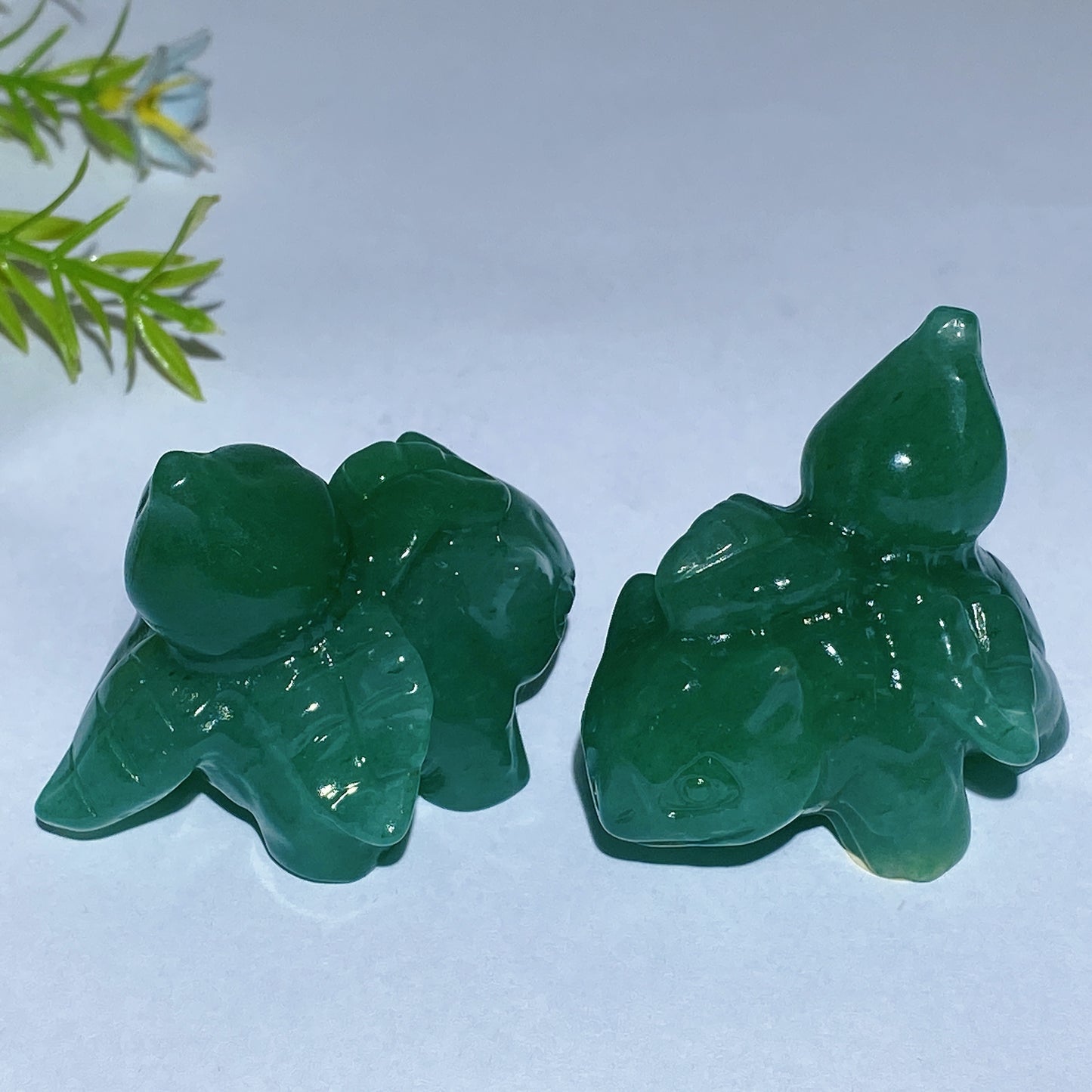 2.1" Green Aventurine Bulbasaur Pokemon Carving Crystal Healing Bulk Wholesale