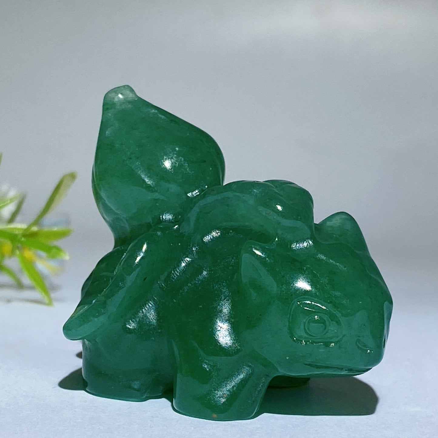 2.1" Green Aventurine Bulbasaur Pokemon Carving Crystal Healing Bulk Wholesale