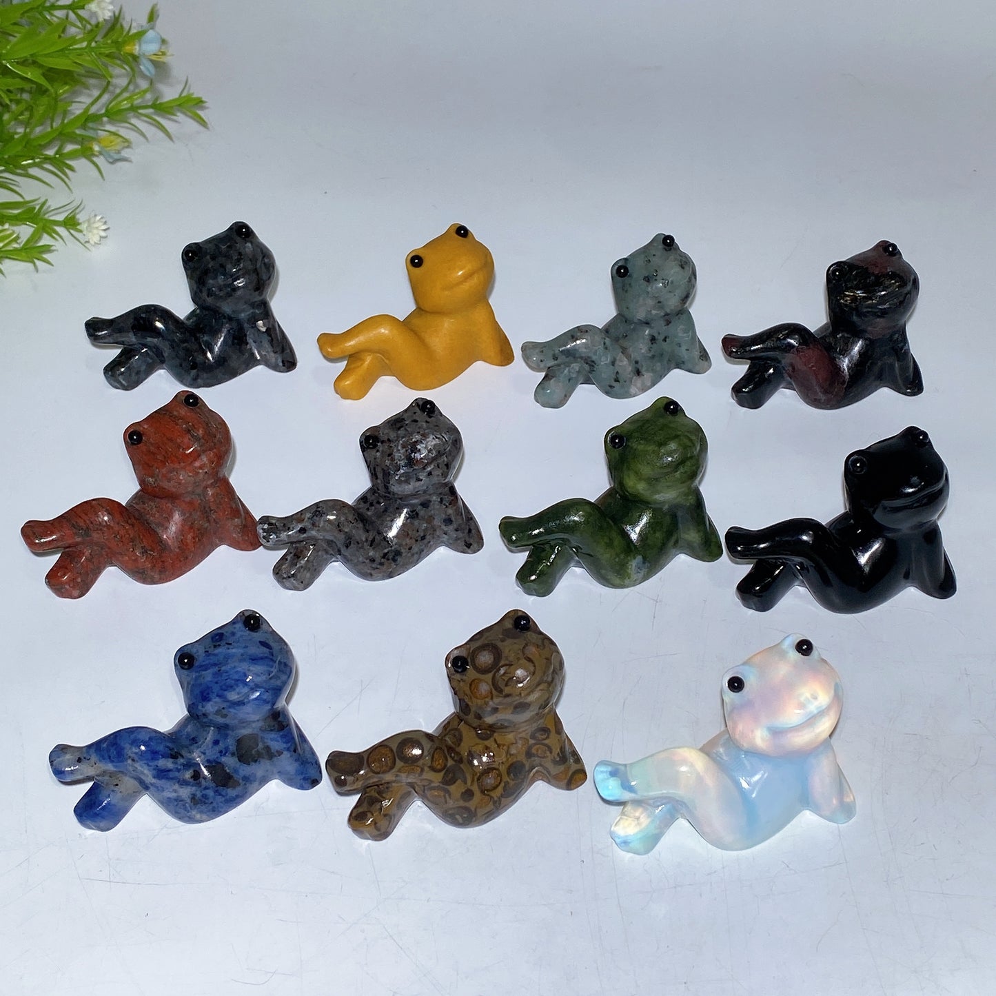 2.4" Crystal Cross Legs Frog Carving Crystal Healing Bulk Wholesale