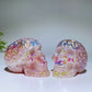 3.2" Aura Rose Quartz Skull Carving Crystal Healing Bulk Wholesale