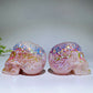 3.2" Aura Rose Quartz Skull Carving Crystal Healing Bulk Wholesale