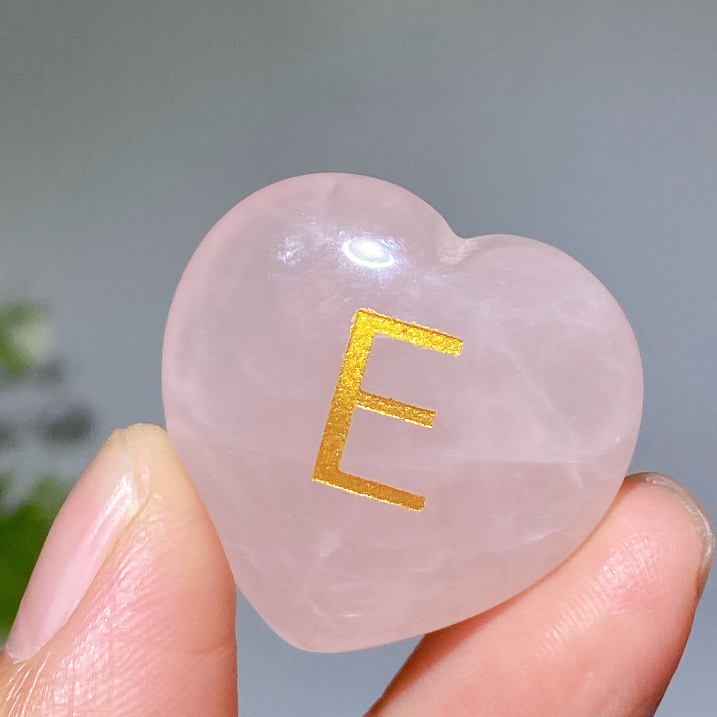 3cm Rose Quartz Heart Carving with 'LOVE' Letter Crystal Healing Bulk Wholesale Mother's Day Gift-1set