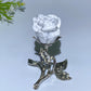 75mm Crystal Flower with Silver Metal Stem Free Form Crystal Healing Bulk Wholesale