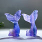 3.2" Purple Fluorite Fish Tail Carving Crystal Healing Bulk Wholesale