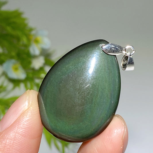 35mm Rainbow Obsidian Water Drop Pendant Crystal Healing Bulk Wholesale