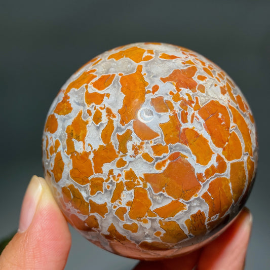 2.5"-4.0" Indonesia Yellow Agate Grow with Druzy Quartz Sphere Bulk Wholesale