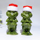 3.2" Serpentine Monster Grinch Carving with Christmas Cap Crystal Healing Bulk Wholesale