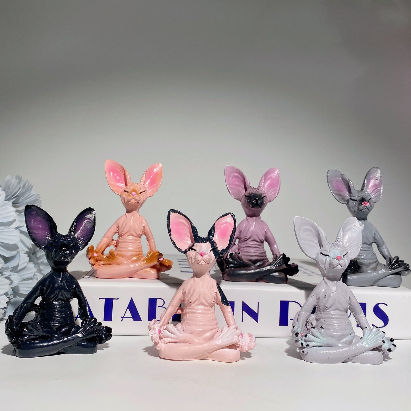 3.1" Medicate Statue Sphynx Cat Carvings Crystal Healing Bulk Wholesale