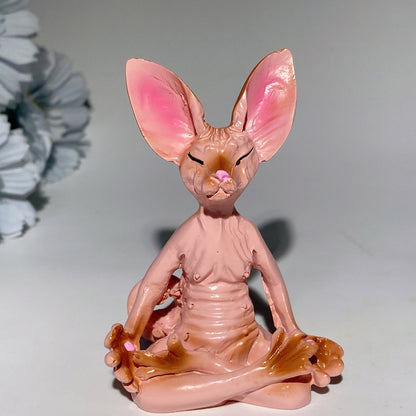 3.1" Medicate Statue Sphynx Cat Carvings Crystal Healing Bulk Wholesale