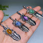 Crystal Metal Feather Pendant Crystal Healing Bulk Wholesale