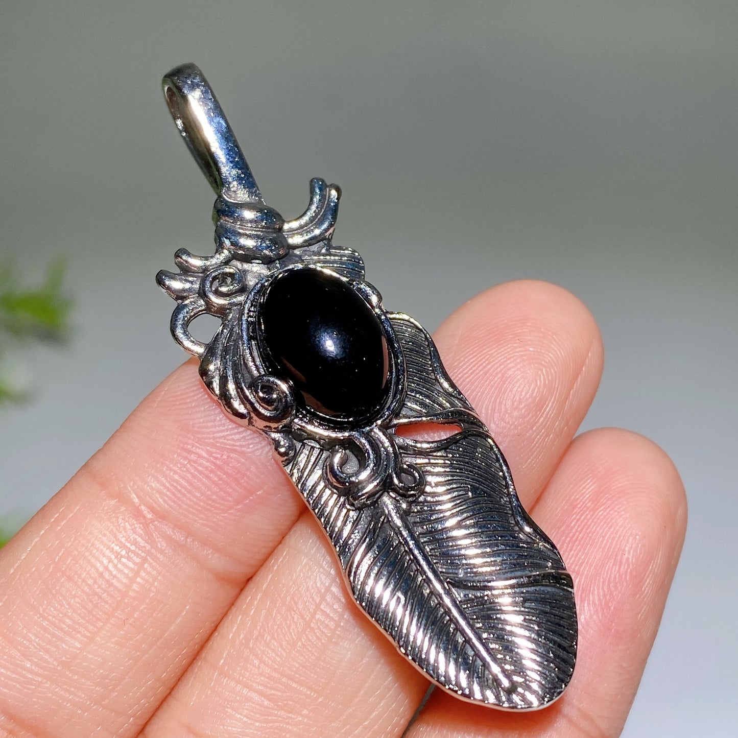 Crystal Metal Feather Pendant Crystal Healing Bulk Wholesale