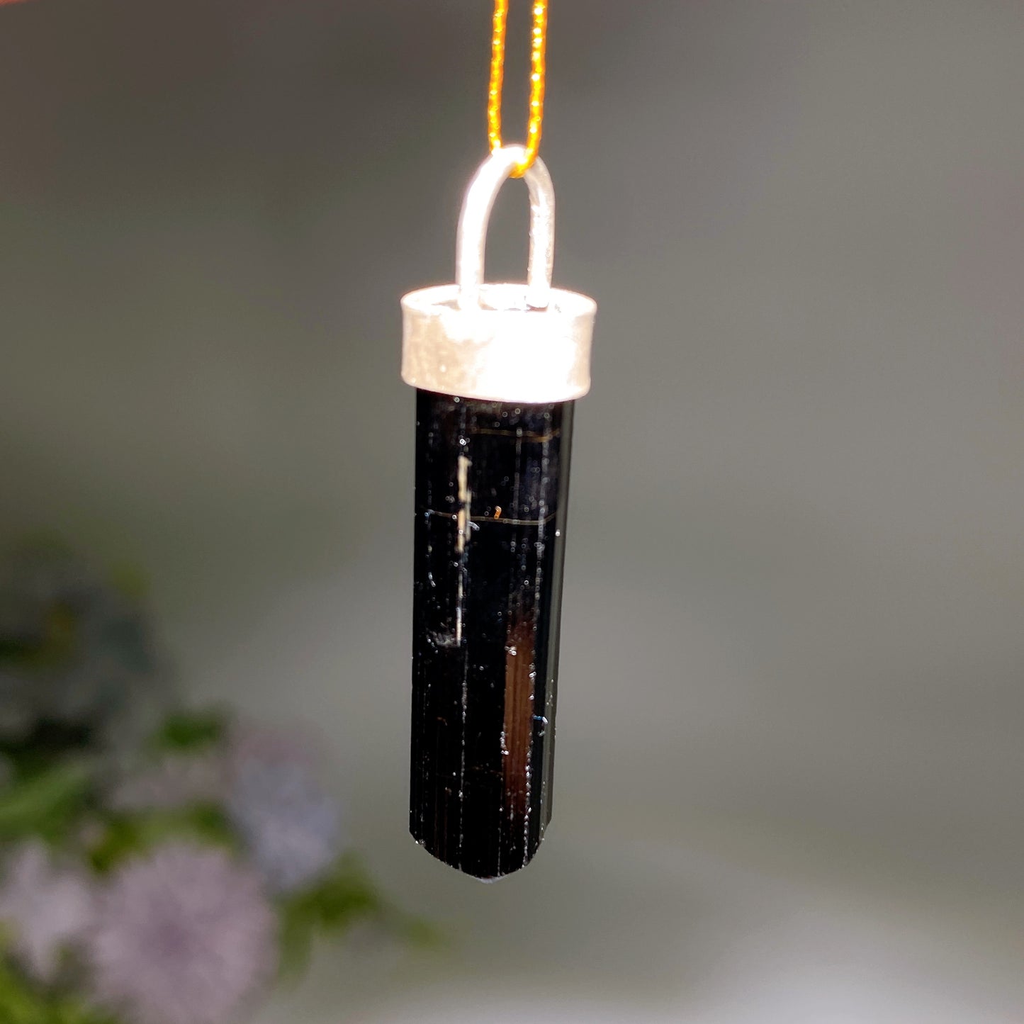 Sterling Silver Black Tourmaline Stick Pendant Crystal healing Bulk WHolesale