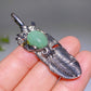 Crystal Metal Feather Pendant Crystal Healing Bulk Wholesale