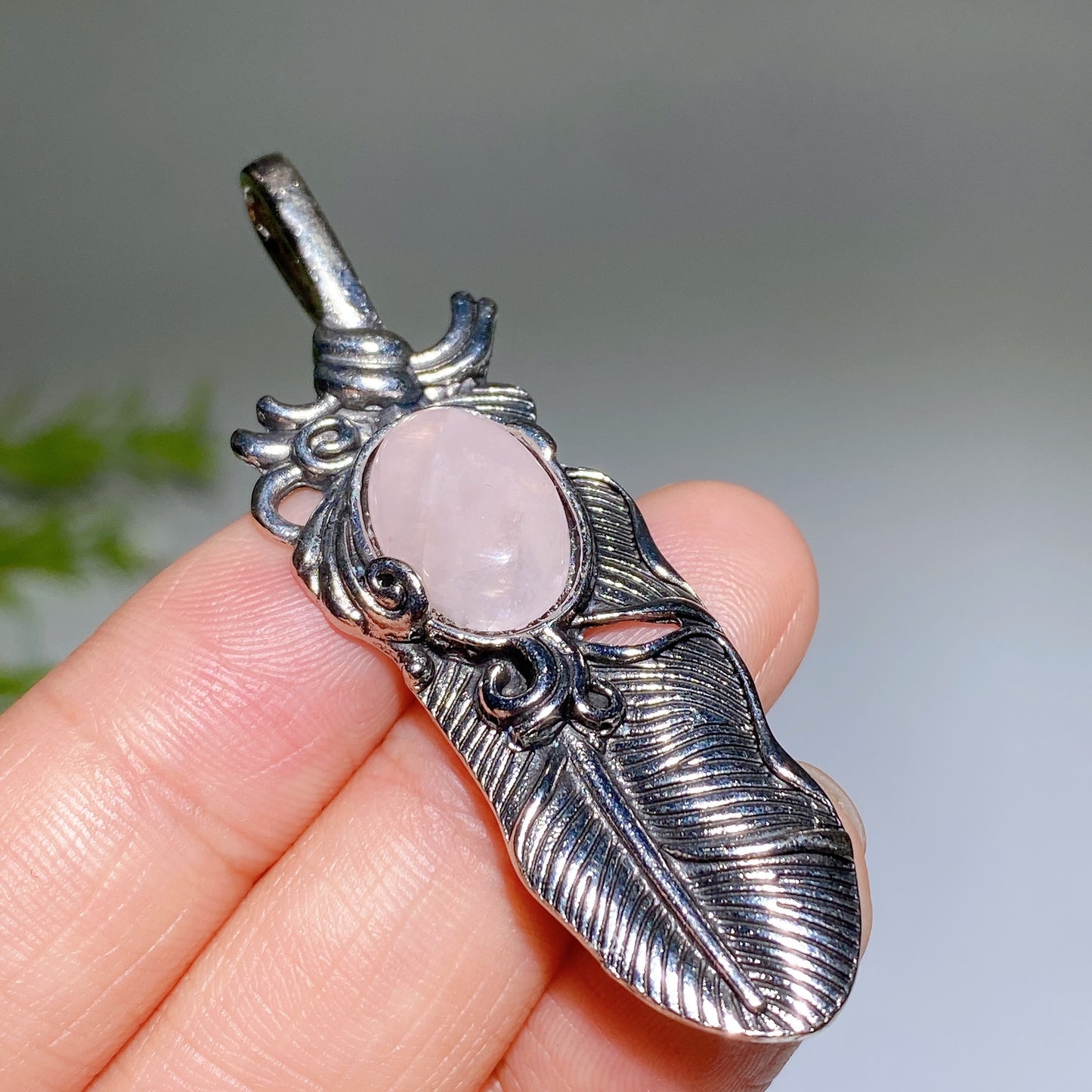 Crystal Metal Feather Pendant Crystal Healing Bulk Wholesale