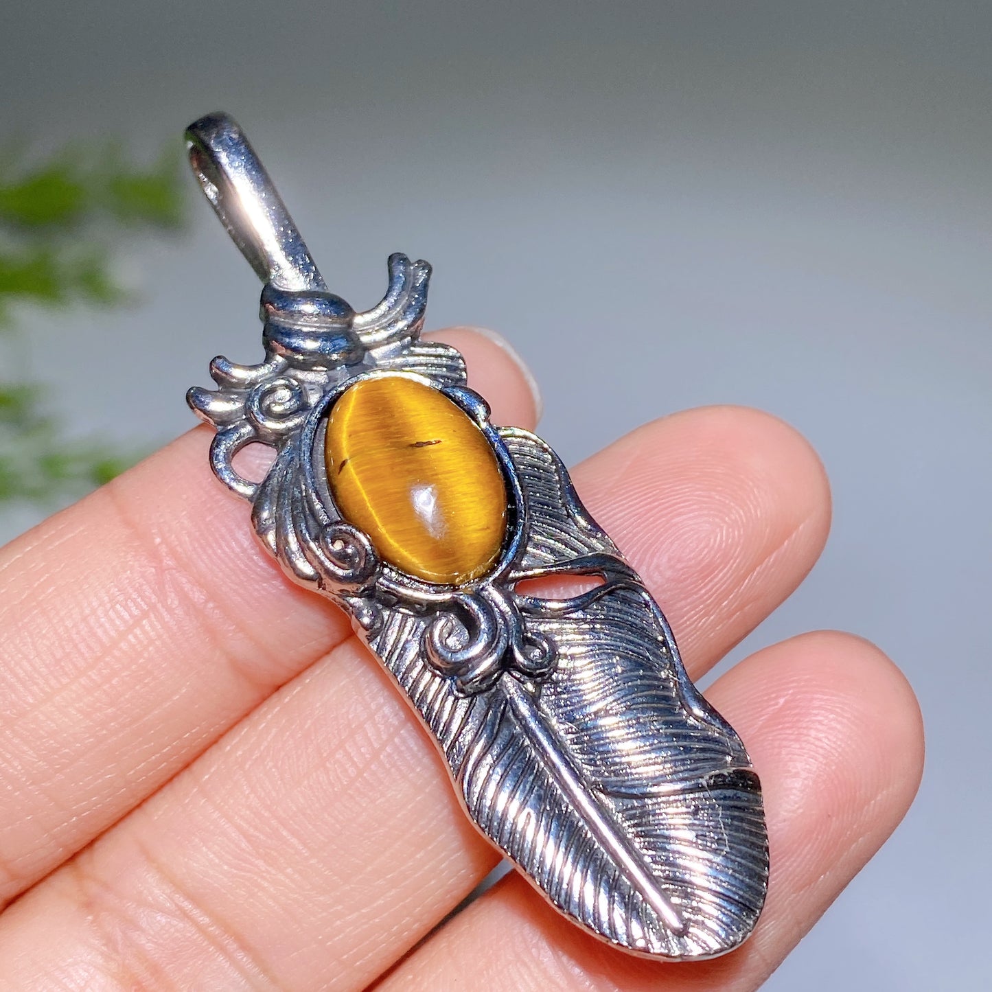 Crystal Metal Feather Pendant Crystal Healing Bulk Wholesale