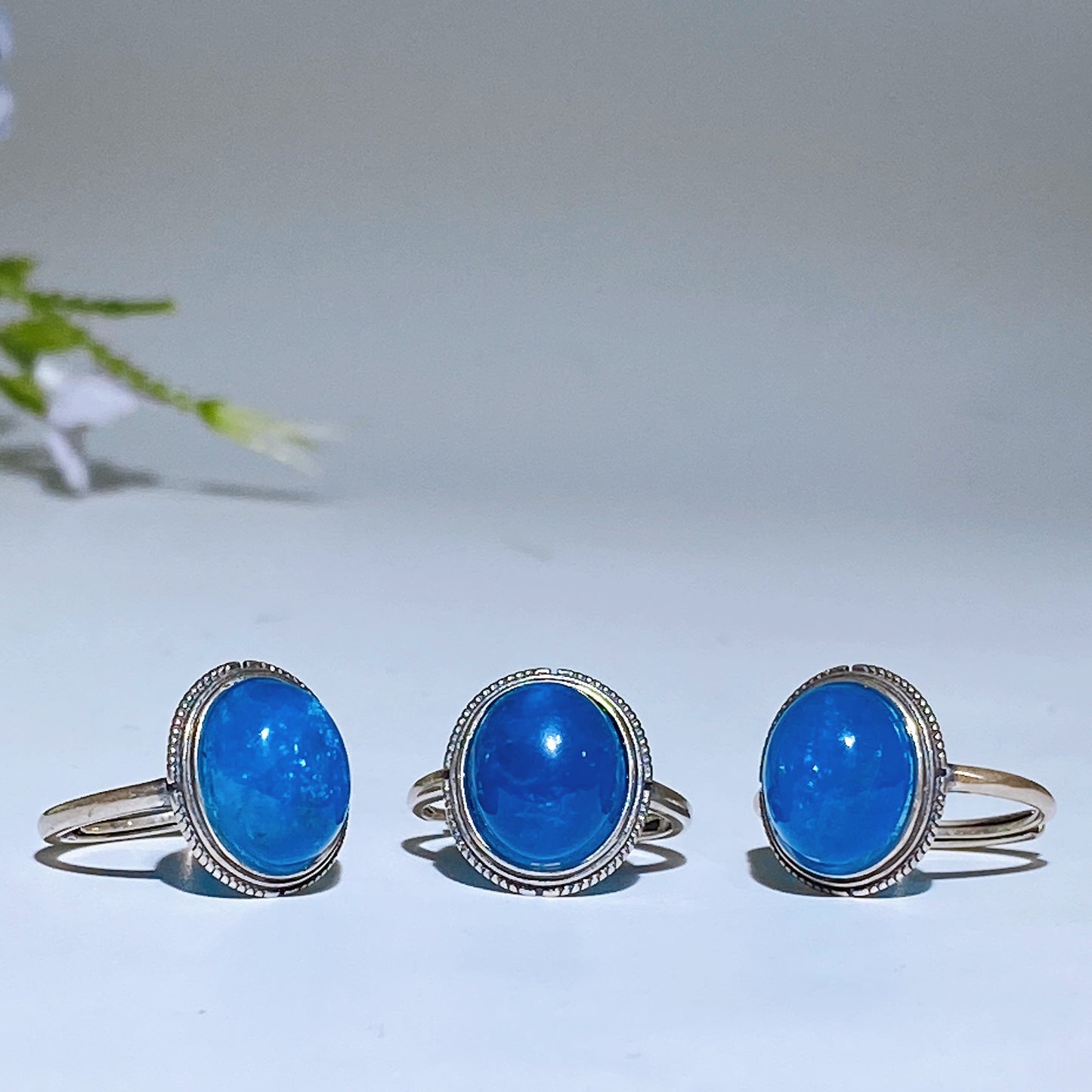 Sterling Silver Blue Apatite Ring Crystal Healing Bulk Wholesale